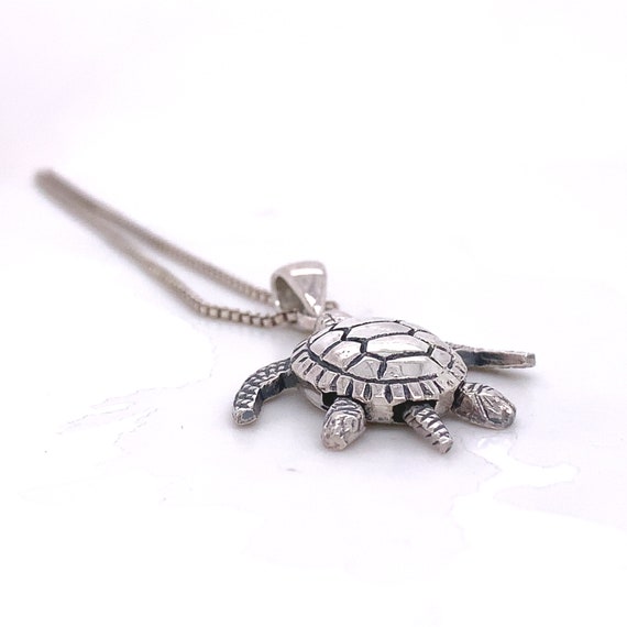 Sterling Silver Turtle Pendant - image 3