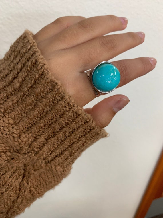 Sterling Silver Turquoise Orb Ring