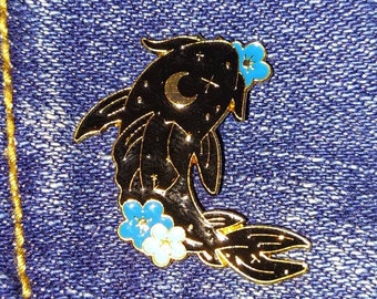 Pin - Emaille Metall Anstecker Hut Pin - Night Koi
