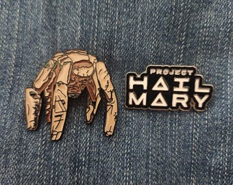 Pin Set - 2 piece - Enamel Metal Badge Brooch Hat Pin - Rocky Alien PHM