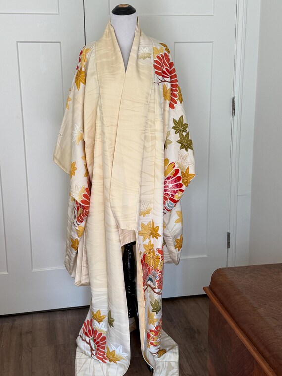 Falling Leaves Kimono Made from Vintage Fabrics