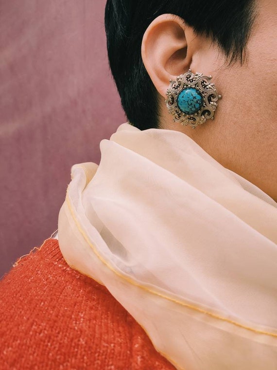 Vintage boho earrings Ethnic Jewelry Navajo earri… - image 3