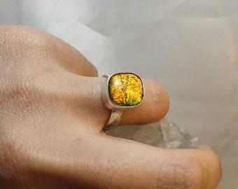 Silver 925 ring for women Amber ring Vintage jewelry Antique rings Retro women's ring A great gift for her Gemstone ring Multi colour ring