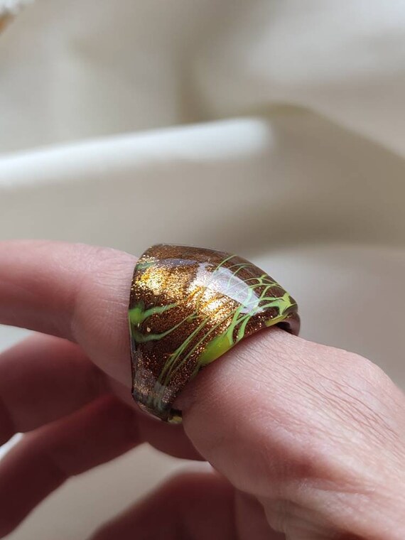 Vintage on sale glass rings