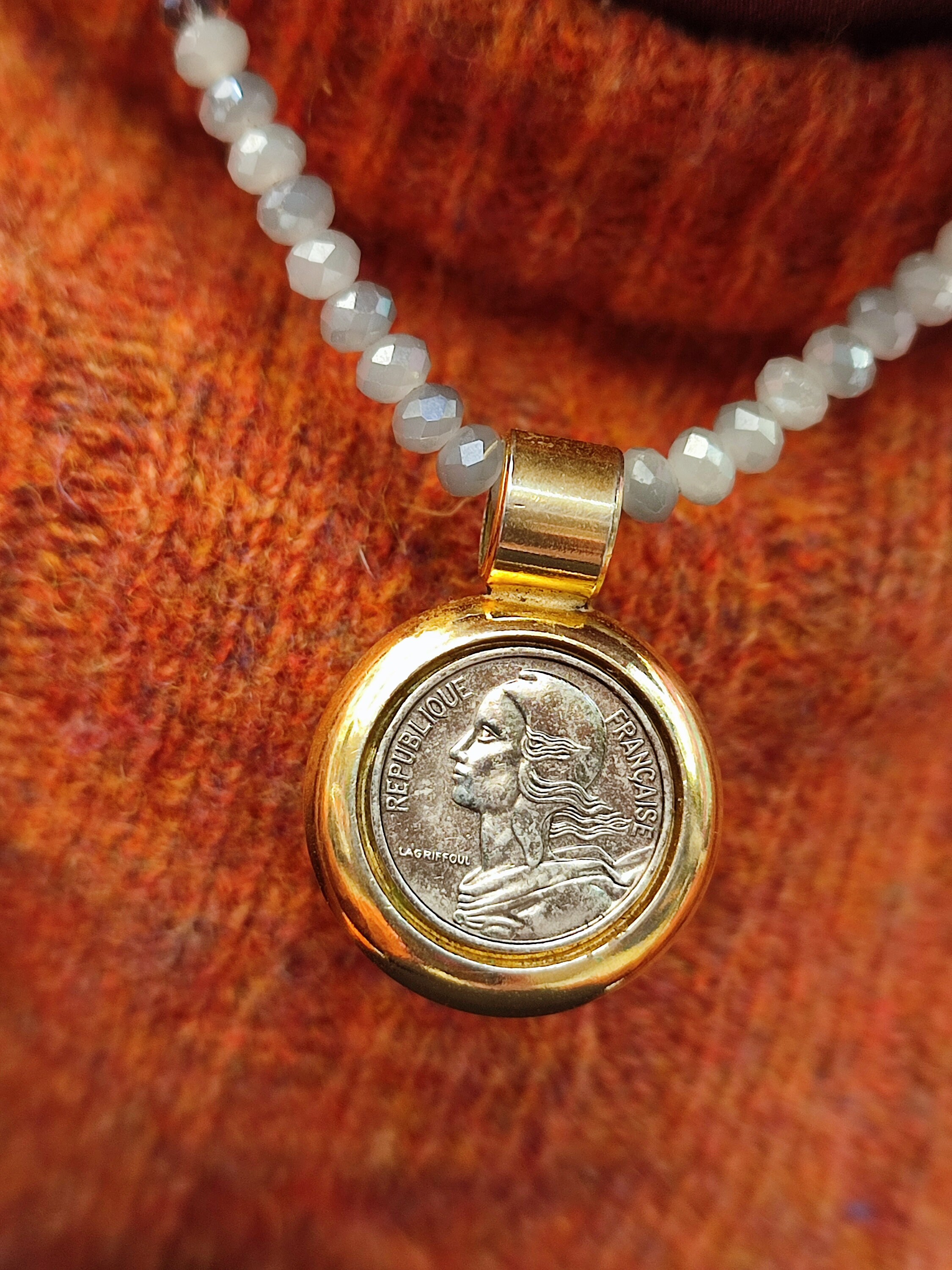 Republique francaise gold coin necklace - Etsy 日本