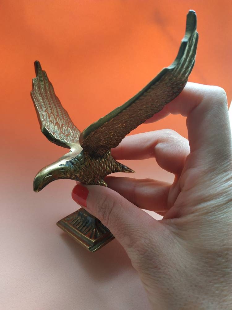 Vintage bronze eagle figurine Eagle sculpture Eagle statue Etsy
