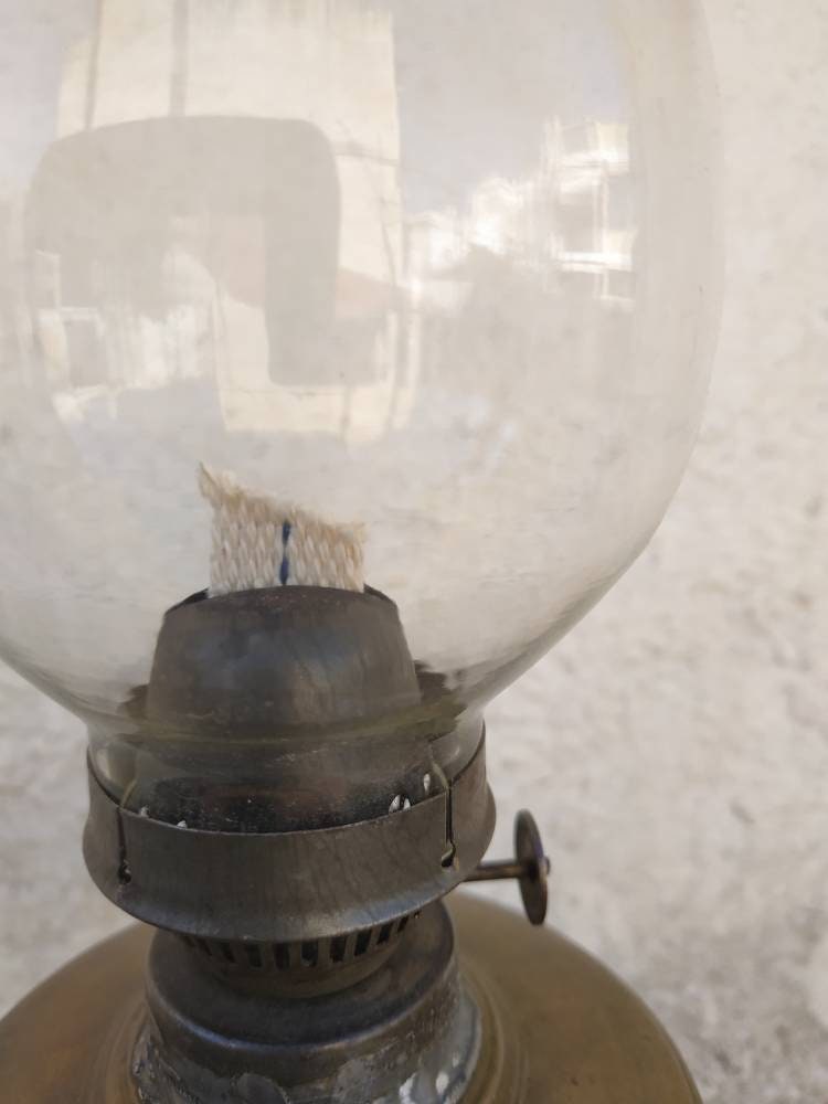 Antique Copper Oil Lamp Greek Oil Lamp Pitsos Greek Company Etsy