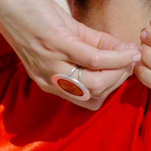 Stunning boho enamel ring. image 4