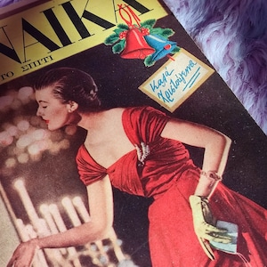 Vintage festive Christmas magazine Η ΓΥΝΑΊΚΑ made in Greece 1950 Mid century fashion news Women&#39;s magazine Retro fashion ephemera magazine
