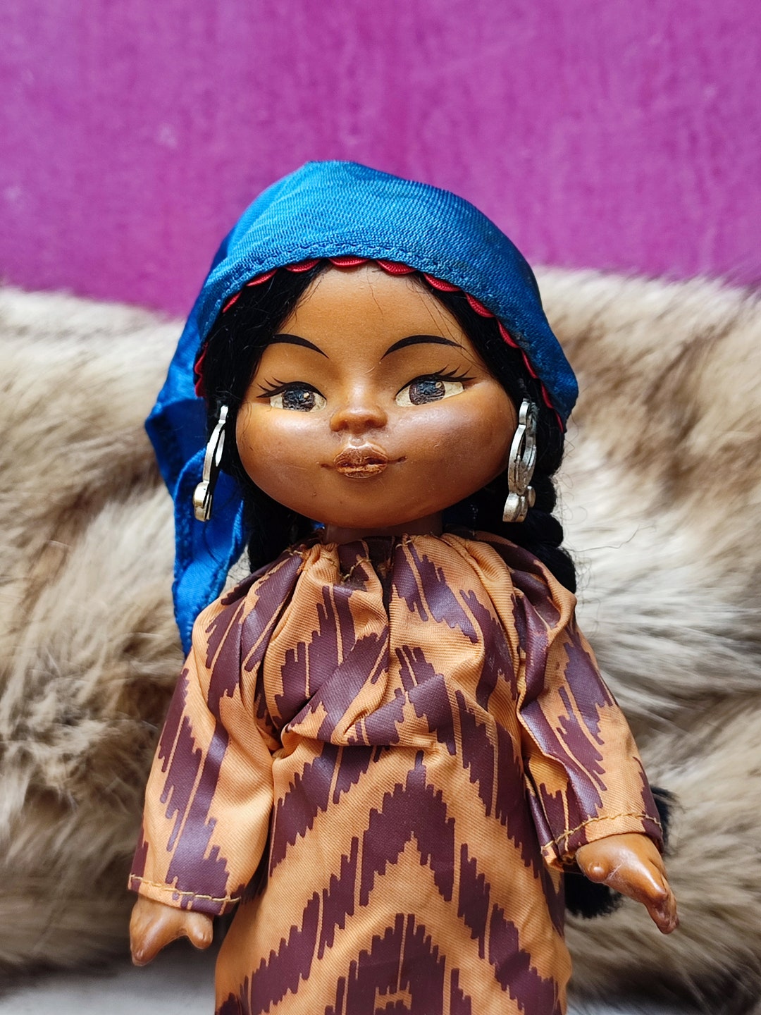 Vintage National Costume Rubber Doll Celluloid Retro Fashion Doll