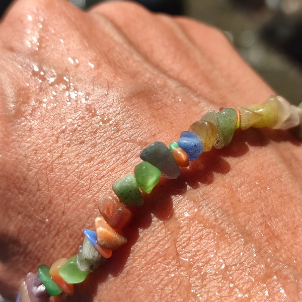 Handmade bohemian style bracelet with semi precious stones Healing crystal bracelet Summer Sea jewelry Natural stone beaded bracelet Gift