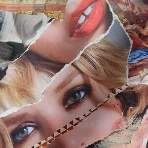 Arte collage di carta colorata "Palindromo" Lavoro artistico collage di giochi di parole Collage di tecniche miste Arte collage senza cornice Oggetti d'arte da collezione Idea per l'arredamento della casa