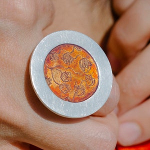 Stunning boho enamel ring. image 2