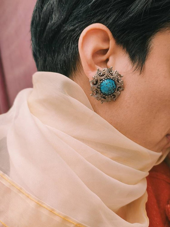 Vintage boho earrings Ethnic Jewelry Navajo earri… - image 4