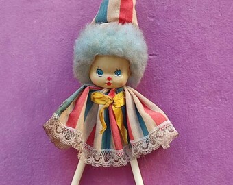 Vintage Children's hanger hook Retro fashion decorative small clothes hook Harlequin figure 1960's Clown for kids room Door back hook Greece