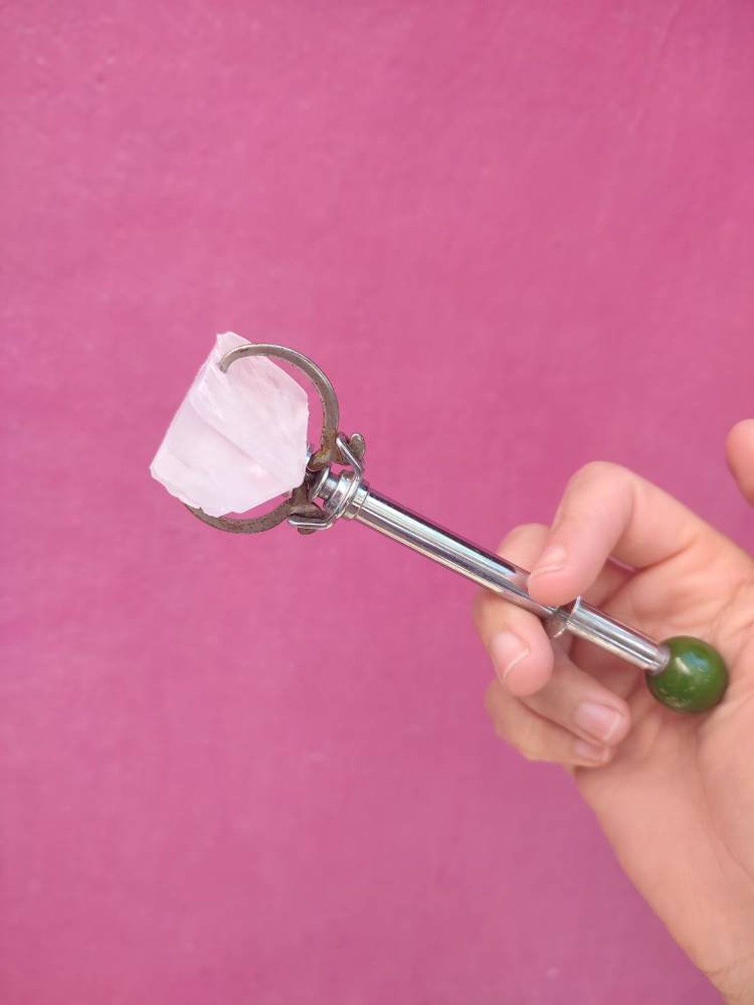 Vintage Chrome Sugar Cube Tongs Ice Cube Tongs Green Bakelite Knob