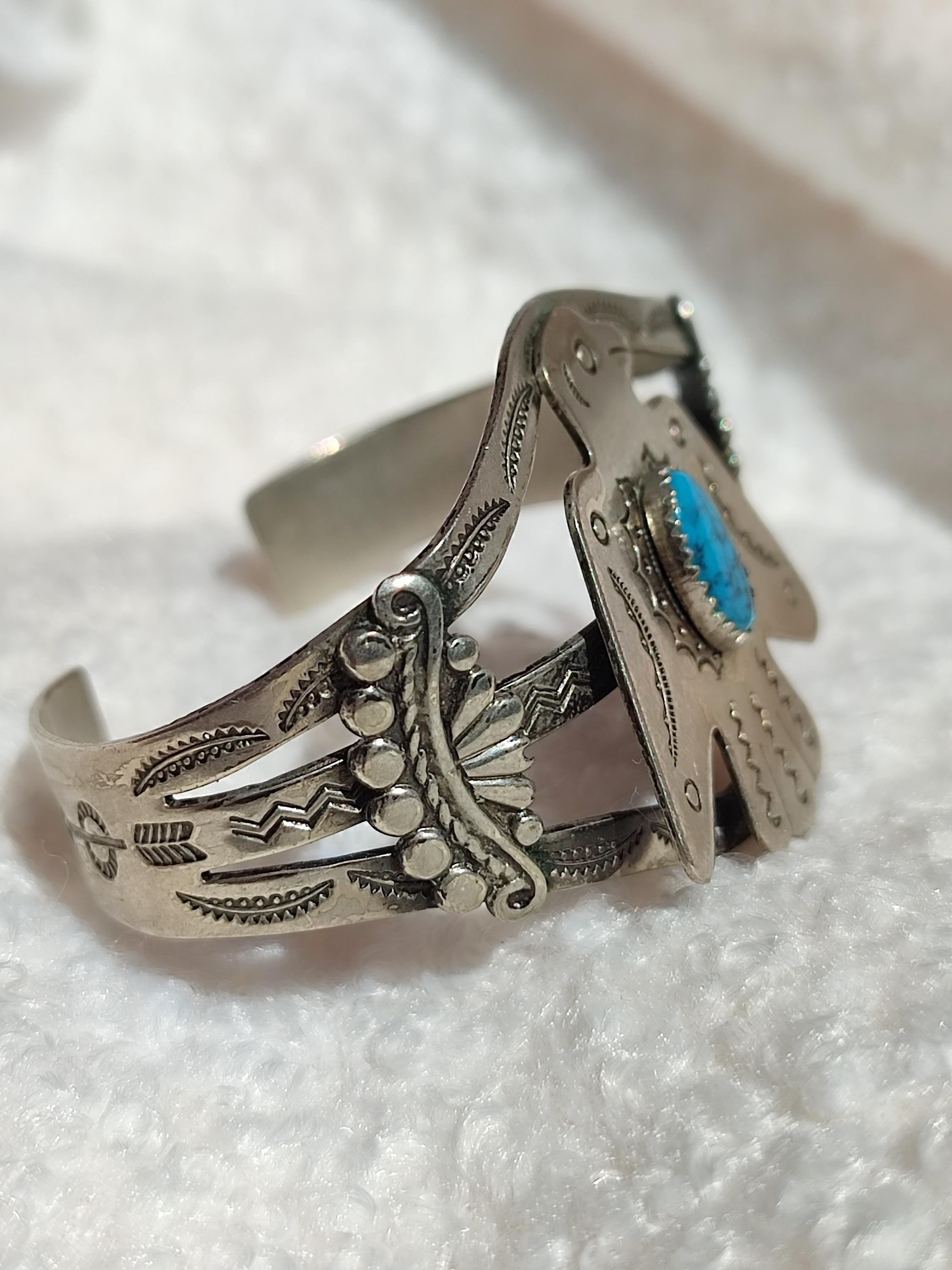 品良く着こなすため Vtg Navajo Bohemian Bangle Bracelet Nickel Silver Turquoise アクセサリー