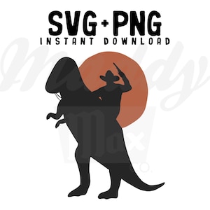 Yippee Ki-Yay Dinosaur SVG | PNG | Digital Files | Cutting Files | T-Rex | Tyrannosaurus Rex | Clipart | Cowboy | Western | Dinosaurs