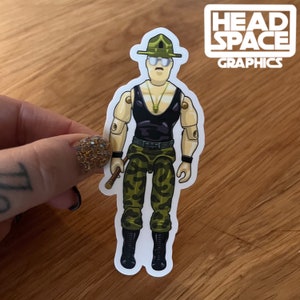 Calcomanía de vinilo para figura de acción de GI Joe Sargeant Slaughter
