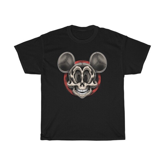 Mickey mouse skull t shirt discount