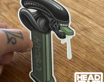 Alien Xenomorph Candy Dispenser Inspired Vinyl Sticker