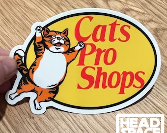 Funny Bass Pro Shops Inspired Parody Cats Pro Shops Vinyl Sticker