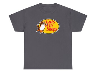 Mens Bass Pro Shops Inspired Parody Funny Cat Tshirt