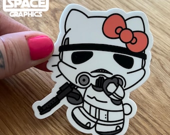 Hello Stormtrooper Kitty Star Wars Movie Inspired Vinyl Decal