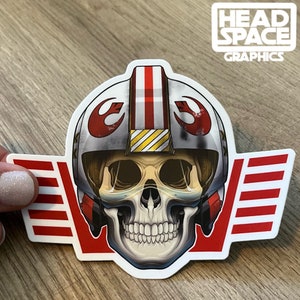 Star Wars Luke Skywalker Red Five Inspired Skull Pilot Vinyl Sticker