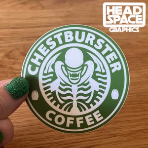 Alien Xenomorph Inspired Coffee Vinyl Sticker