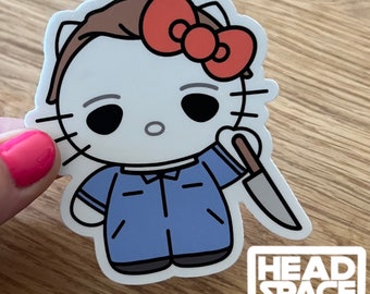 Hello Kitty Inspired Michael Myers Vinyl Sticker