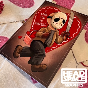 Digitaler Download Freitag der 13 Jason Vorhees Inspirierte Vintage Style Valentinstag Karte