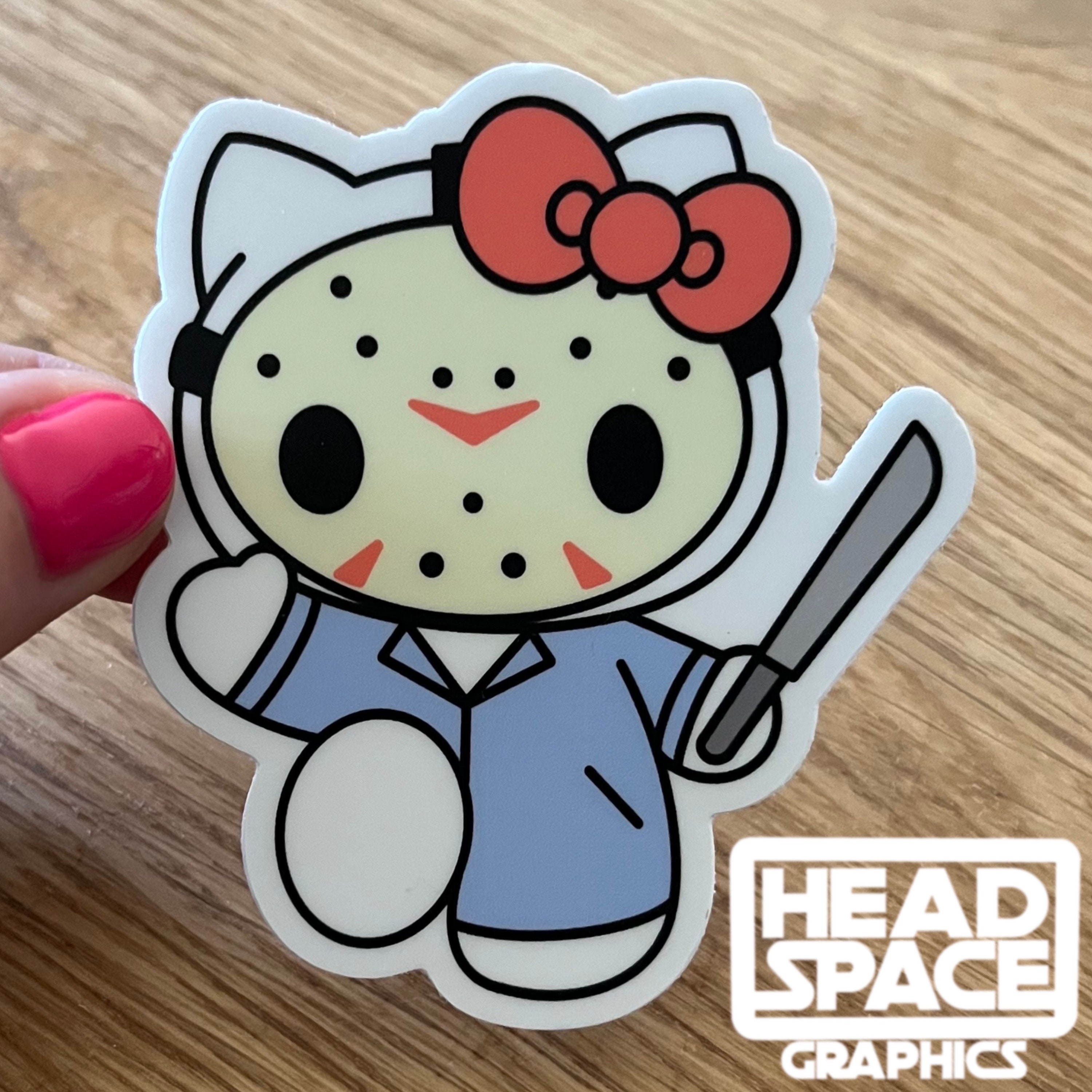 Hello Kitty Inspired Friday the 13th Vinyl Sticker - Etsy Hello Kitty Inspired Friday the 13th Vinyl Sticker - Etsy