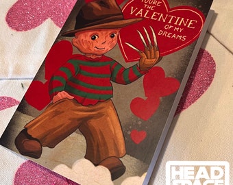 Digital Download Nightmare on Elm Street Freddy Krueger Inspired Vintage Style Valentines Day Card