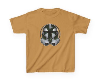 Commander Gree Helmet Kids Tee | Star Wars Sci Fi Graphic Shirt