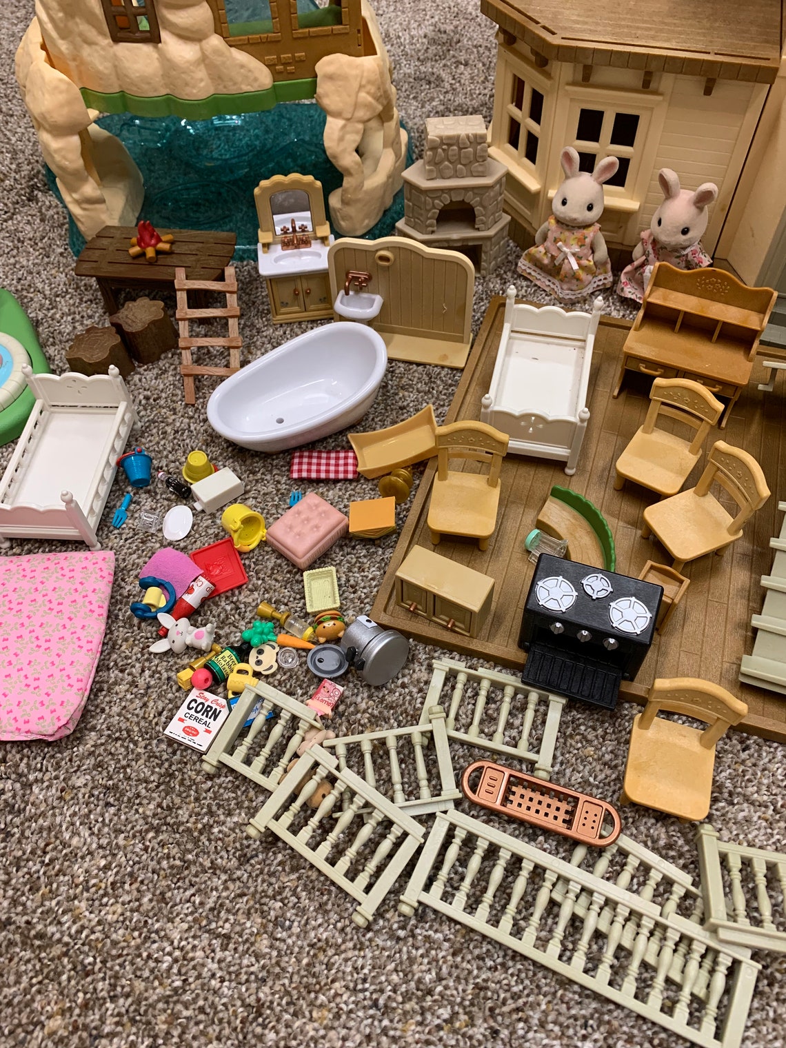 Calico Critter Red Roof House Beach House and Accessories Etsy