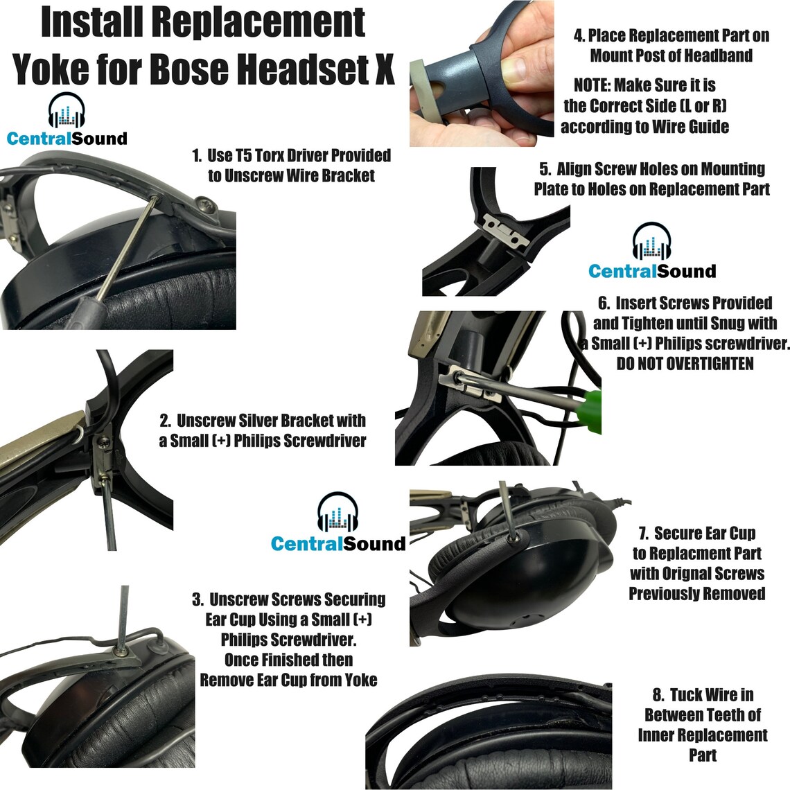 Bose Aviation Headset X A10 PAIR Replacement Parts Kit Yoke Etsy
