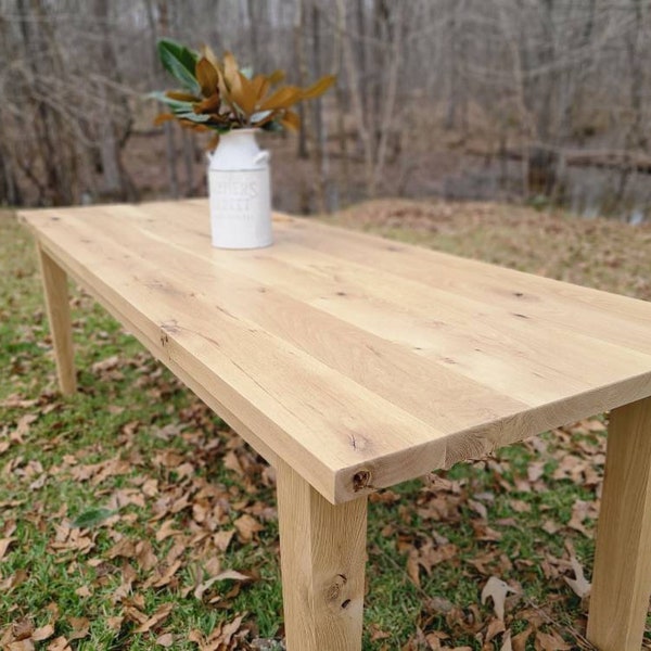 White oak dining table/mission style table/modern traditional