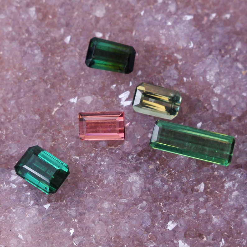 5pcs clean and bright tourmalins Nigeria 2.82ct 10-3.5mm Untreated Unheated