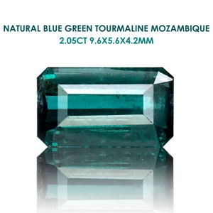 Bluish Green tourmaline 2.05ct 9.6x5.6mm Mozambique Africa Untreated Unheated