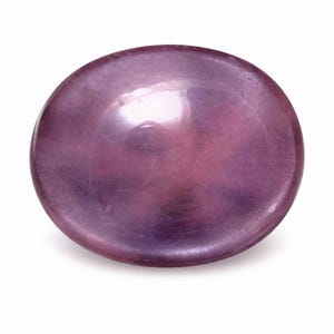Six-Sector Trapiche Ruby 49.22 ct Mozambique – Purplish Pink Oval Cabochon with Star-Like Sheen 27.6x21.8x7.6mm