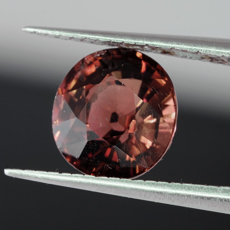 Orangy Pink Tourmaline Rubellite Mozambique VVS 2.42ct6.7x4.3mm Untreated Unheated