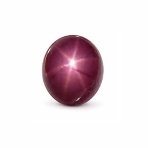Unheated Burgundy Red Star Ruby 0.945ct Madagascar Cabochon 5.1x4.2mm Natural Asterism Gem