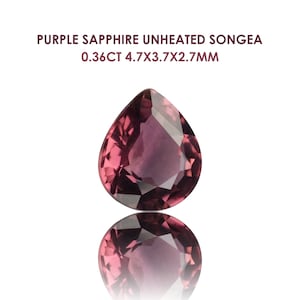 Untreated Unheated VVS Songea Pinkish Purple Sapphire 0.30ct 4.5x3.8x2mm Loose Gemstone