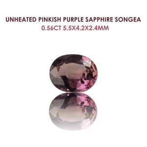 Untreated Unheated Songea Tanzania Pinkish Purple Sapphire 0.56ct 5.5x4.2x2.4mm Loose Gemstone