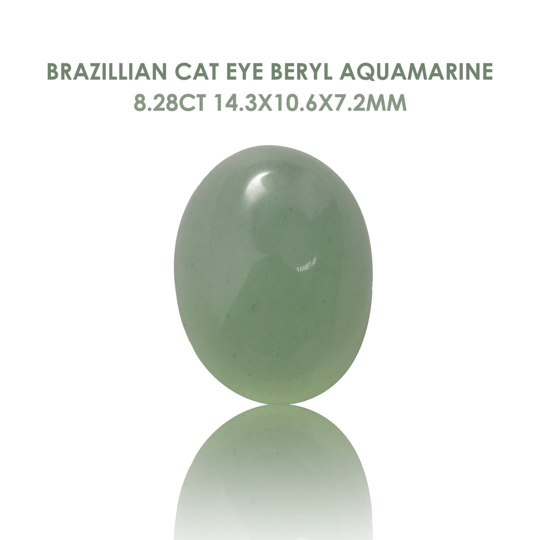 Aquamarine Brazillian Cat Eye Beryl Aquamarine 8.28ct 14.3x10