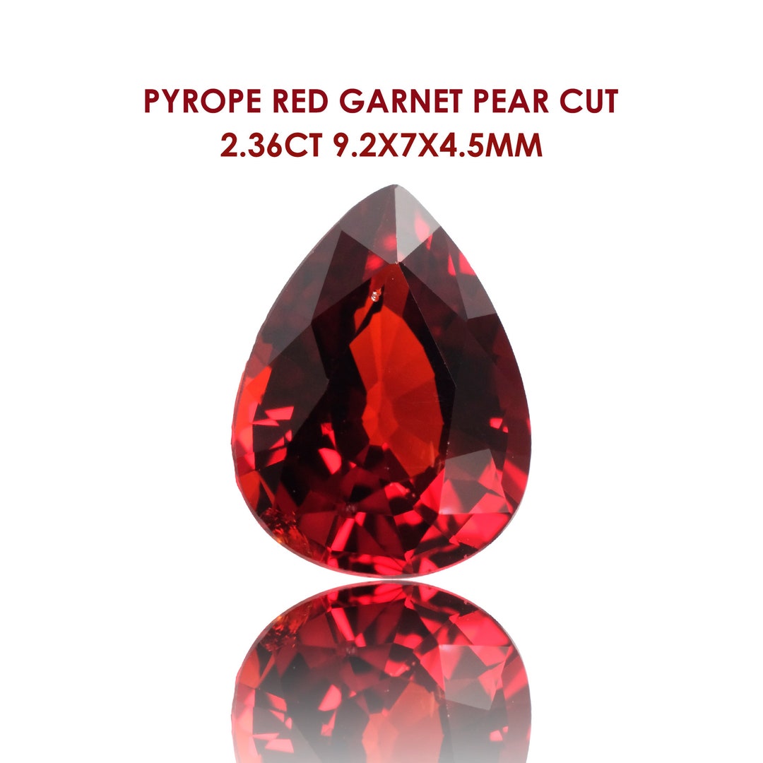 Pyrope Red Garnet Pear Cut Gemstone 2.36ct 9.2x7x4.5mm Namibia - Etsy