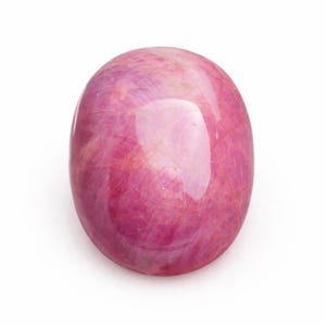 Rubí Estrella Rosa Mozambiqueño de 114,43 ct, Cabujón Ovalado – Piedra Preciosa Suelta con Asterismo Natural de 33 x 25 mm, Piedra de Colección