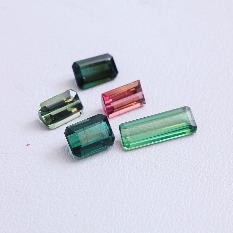 5pcs clean and bright tourmalins Nigeria 2.82ct 10-3.5mm Untreated Unheated