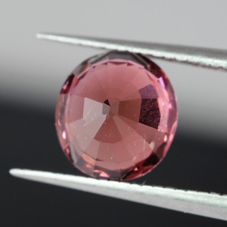 Orangy Pink Tourmaline Rubellite Mozambique VVS 2.42ct6.7x4.3mm Untreated Unheated